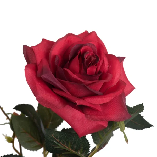 45" Artificial Red Rose Plant in Pot - Image 3